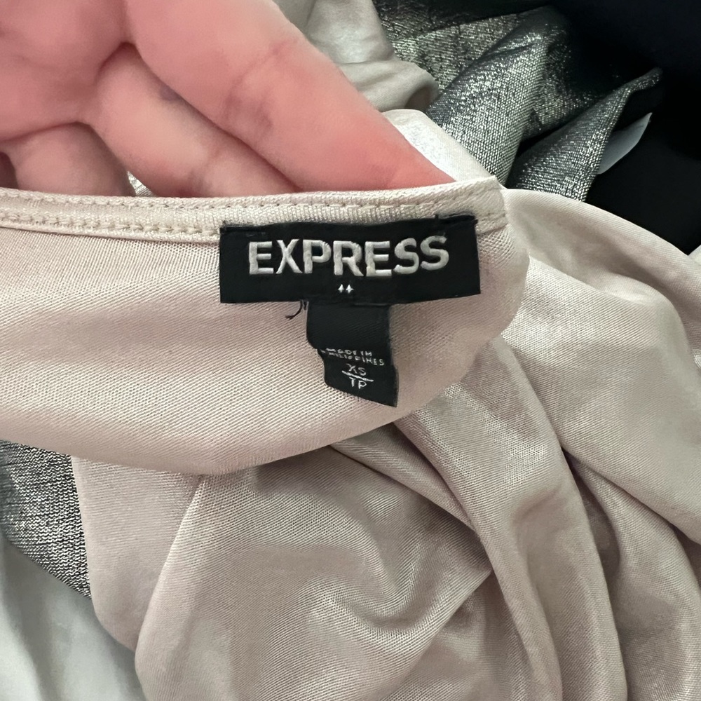 Express Metallic Draped Tank Top - Picture 3 of 3